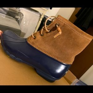 Sperry duck boots - TAN AND BLUE